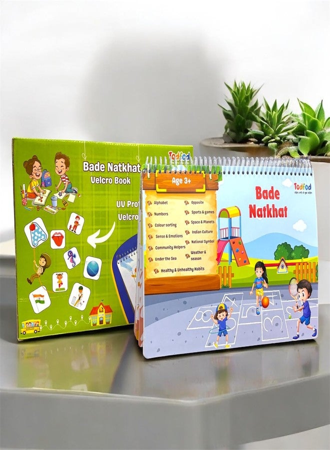 Todfod Reusable Early Learning Velcro Binder Book - Montessori Activity Book for 2+ Year Olds | Shapes, Numbers, Stickers | Educational Busy Book for Toddlers" - Image 1